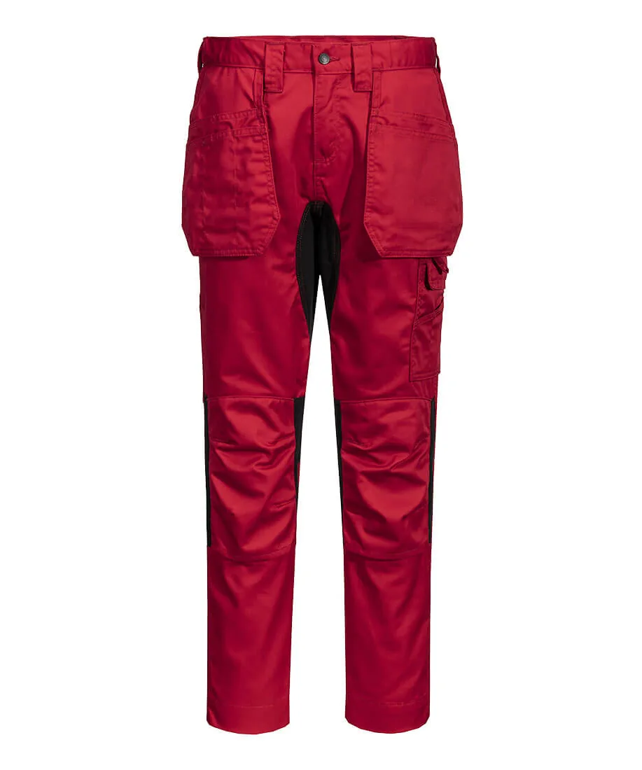 Portwest CD883 WX2 Eco Stretch Holster Trousers in Deep Red