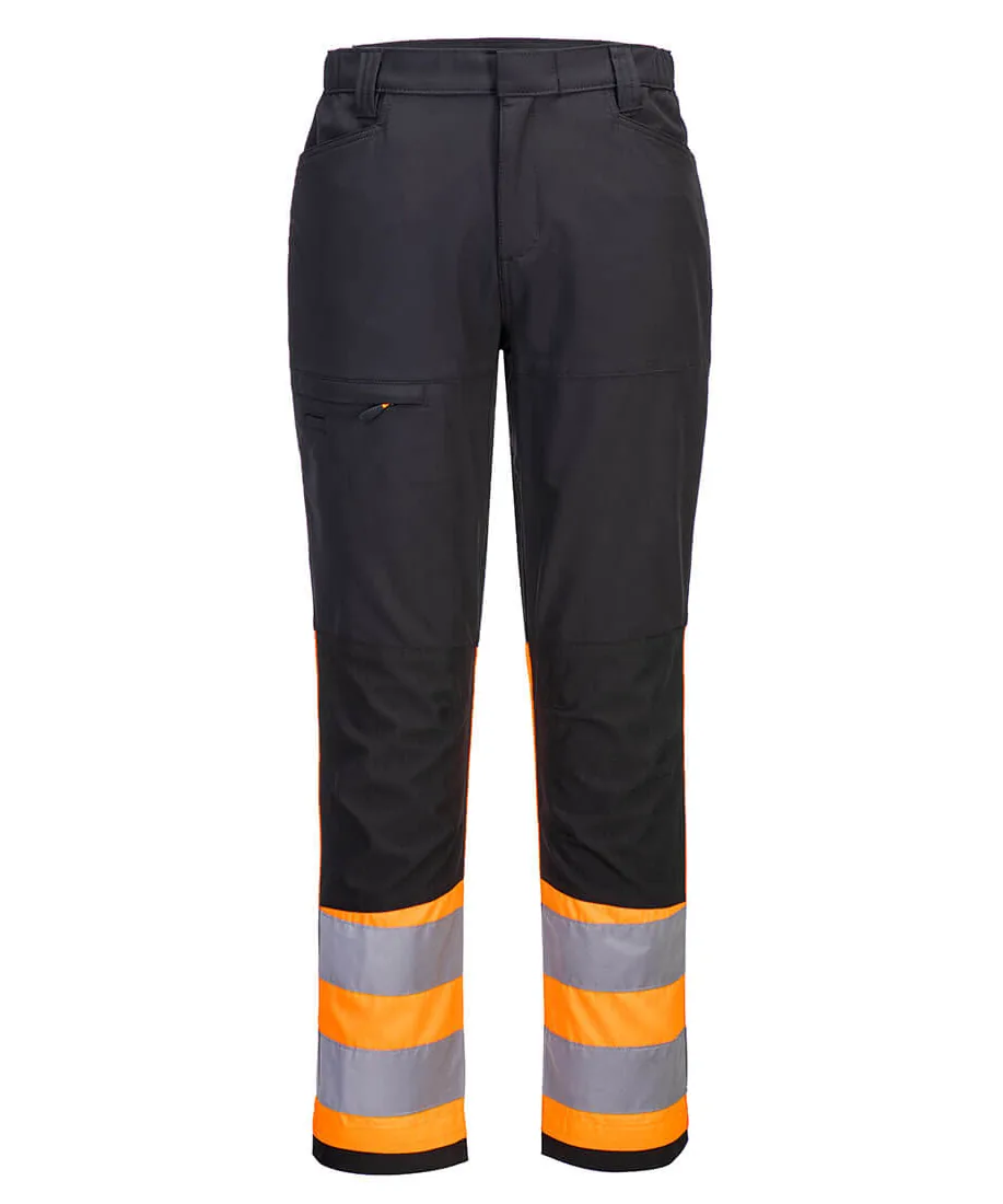 Portwest CD888 WX2 Eco Hi-Vis Class 1 Service Trousers in Orange/Black