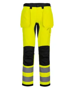 Portwest CD889 WX2 Eco Hi-Vis Holster Pocket Trousers in Yellow/Black