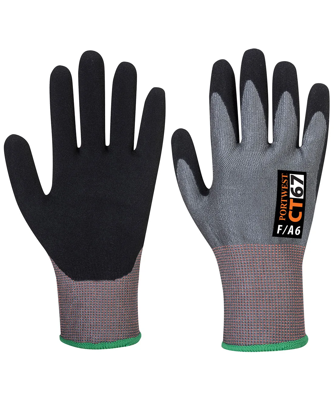 Portwest CT67 CT Cut F13 Nitrile Glove in Grey/Black