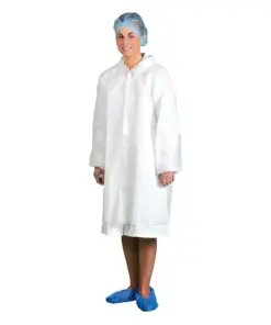 Portwest D118 Disposable Visitors Coat PP 200-Pack in White