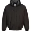 Portwest DC801 Duck Quilt Lined Hooded Jacket in Black