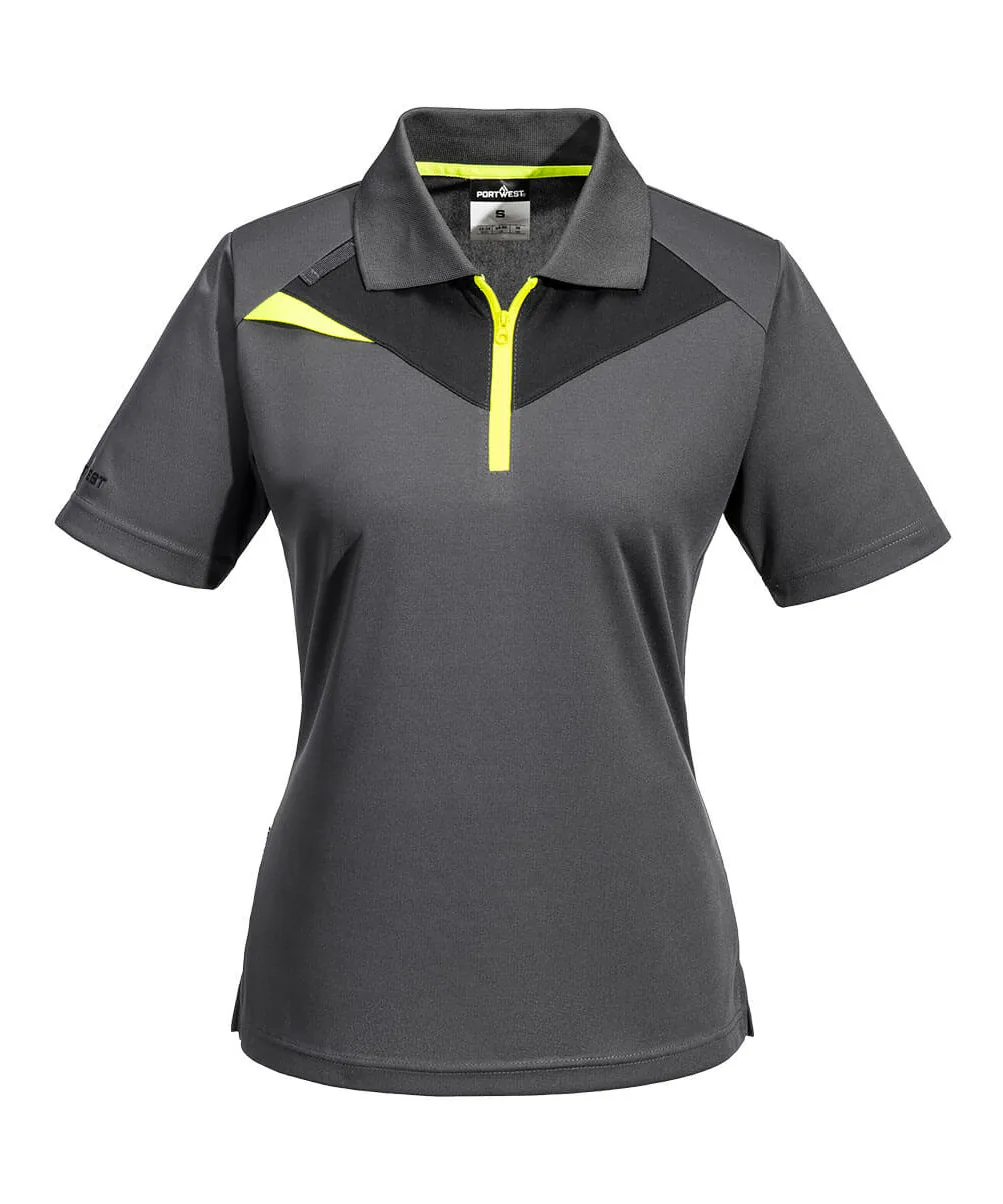 Portwest DX409 DX4 Women's Polo Shirt Short Sleeve in Metal Grey