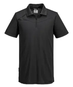 Portwest DX410 DX4 Polo Shirt Short Sleeve in All Black