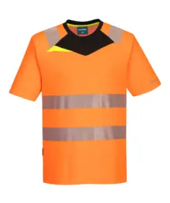 Portwest DX413 DX4 Hi-Vis T-Shirt Short Sleeve in Orange/Black