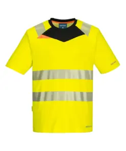 Portwest DX413 DX4 Hi-Vis T-Shirt Short Sleeve in Yellow/Black