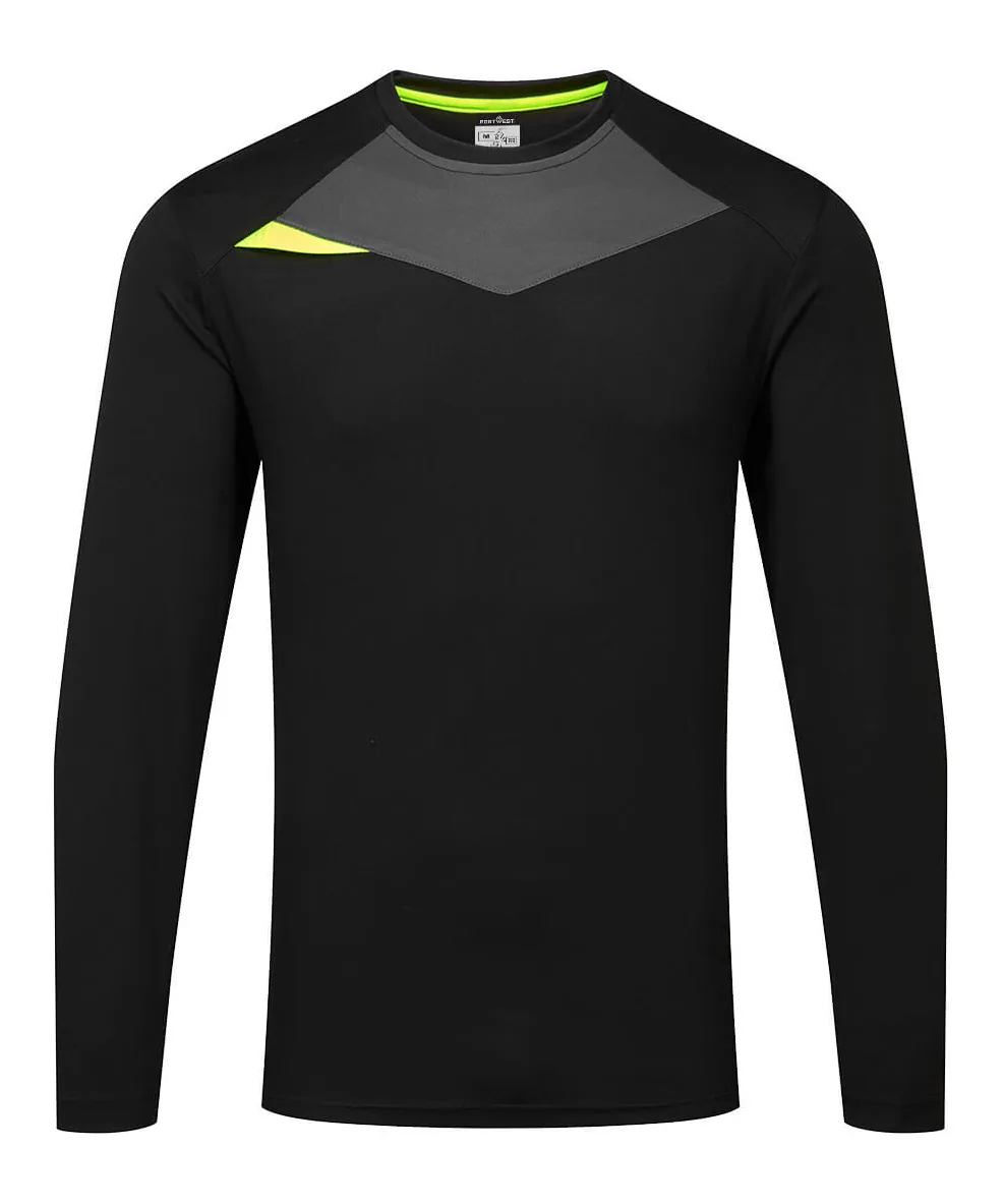 Portwest DX415 DX4 T-Shirt Long Sleeve in Black