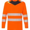 Portwest DX416 DX4 Hi-Vis T-Shirt Long Sleeve in Orange/Black