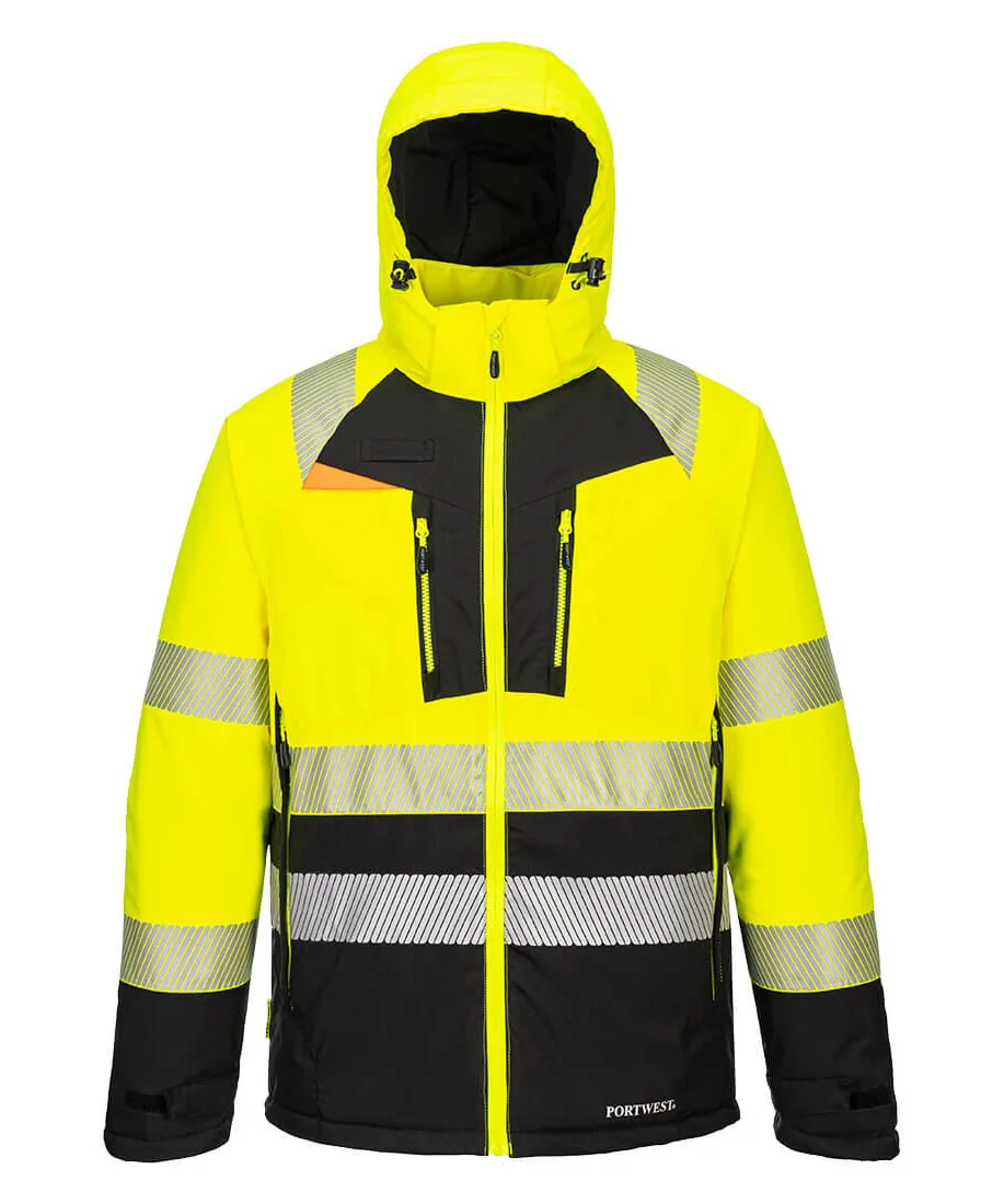 Portwest DX430 DX4 Hi-Vis Class 2 Winter Jacket in Yellow/Black