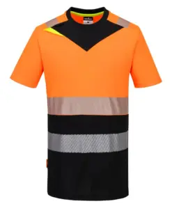 Portwest DX434 DX4 Hi-Vis Class 1 T-Shirt Short Sleeve in Orange/Black
