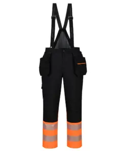 Portwest DX437 DX4 Hi-Vis Class 1 Winter Bib and Brace in Orange/Black