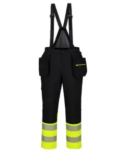 Portwest DX437 DX4 Hi-Vis Class 1 Winter Bib and Brace in Yellow/Black
