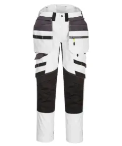 Portwest DX440 DX4 Detachable Holster Pocket Trousers in White/Grey