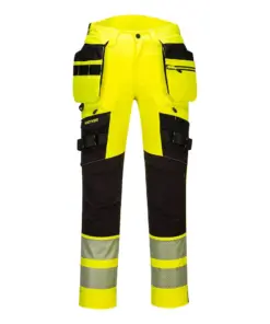 Portwest DX442 DX4 Hi-Vis Detachable Holster Pocket Trousers in Yellow/Black