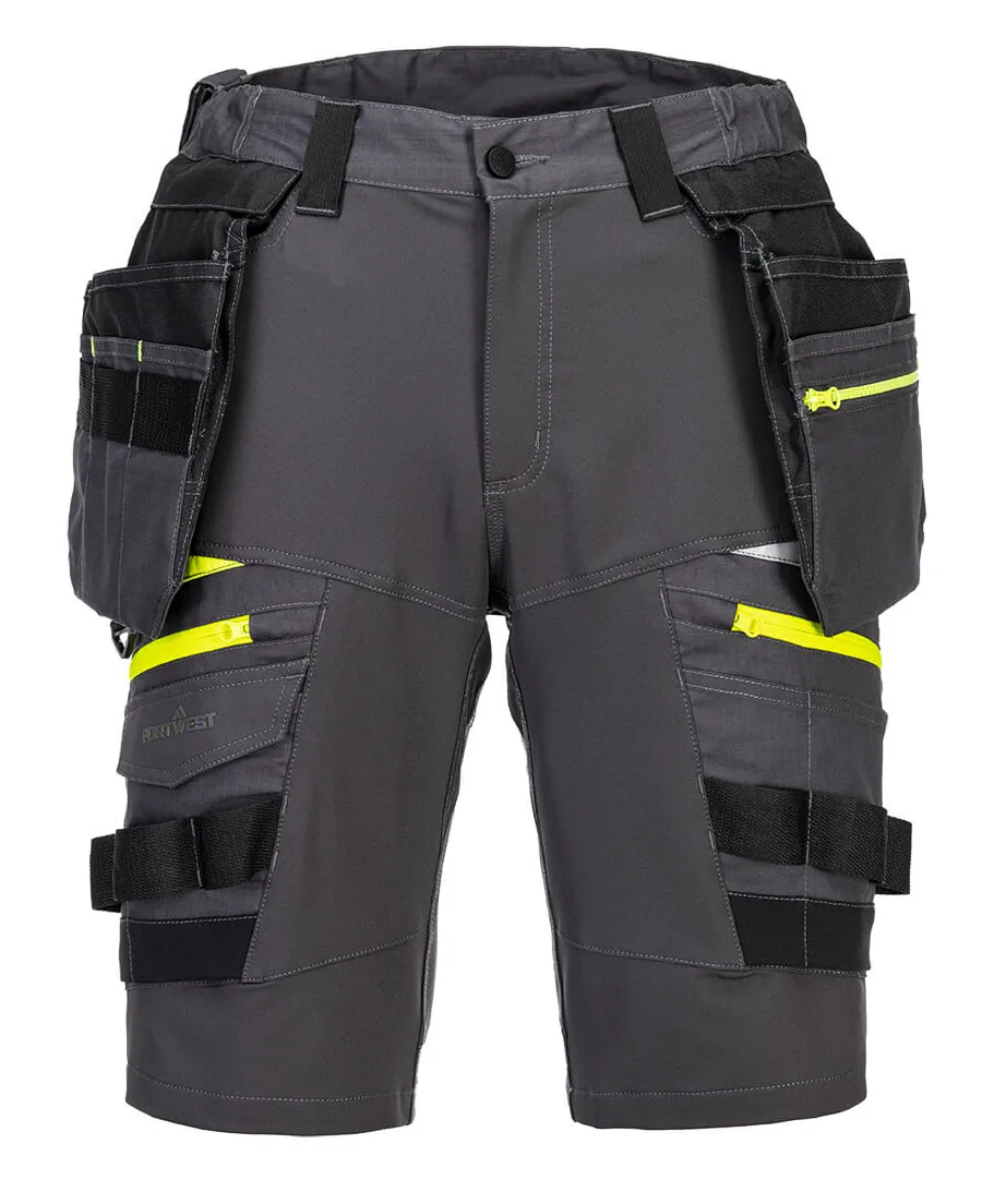 Portwest DX444 DX4 Detachable Holster Pocket Shorts in Metal Grey