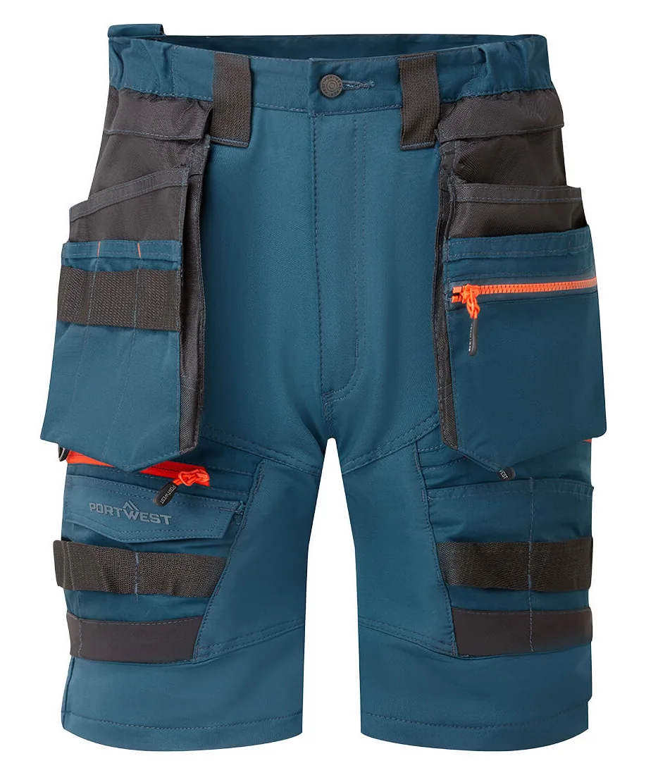 Portwest DX444 DX4 Detachable Holster Pocket Shorts in Metro Blue