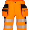 Portwest DX446 DX4 Hi-Vis Holster Pocket Shorts in Orange/Black
