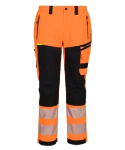 Portwest DX448 DX4 Hi-Vis Rain Trouser in Orange/Black