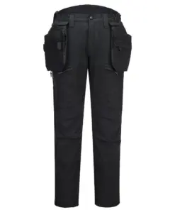 Portwest DX450 DX4 Softshell Holster Trousers (3L) in All Black