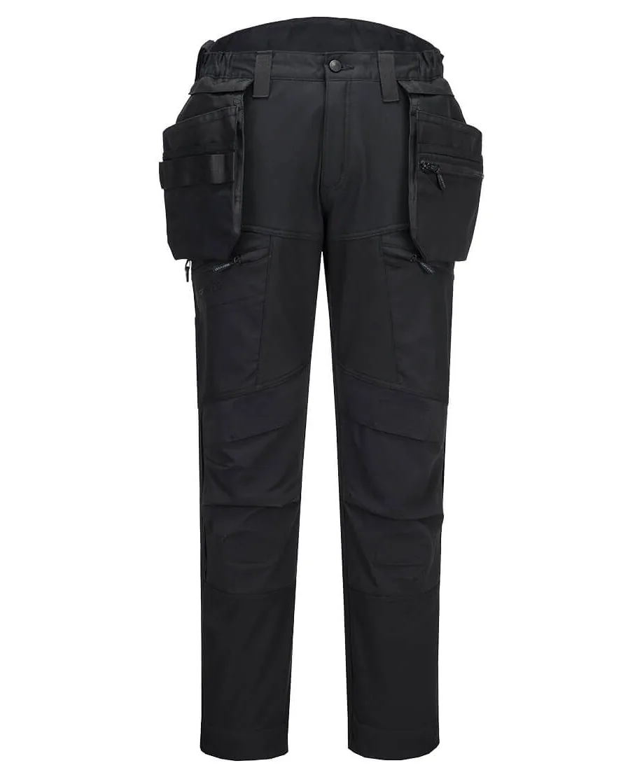 Portwest DX450 DX4 Softshell Holster Trousers (3L) in All Black