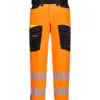 Portwest DX453 DX4 Hi-Vis Service Trousers in Orange/Black