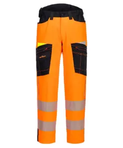Portwest DX453 DX4 Hi-Vis Service Trousers in Orange/Black