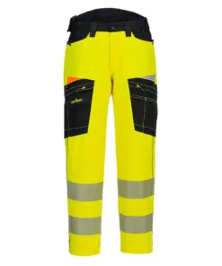 Portwest DX453 DX4 Hi-Vis Service Trousers in Yellow/Black