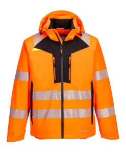 Portwest DX462 DX4 Hi-Vis Rain Jacket in Orange