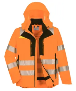 Portwest DX466 DX4 Hi-Vis 4-in-1 Jacket in Orange/Black