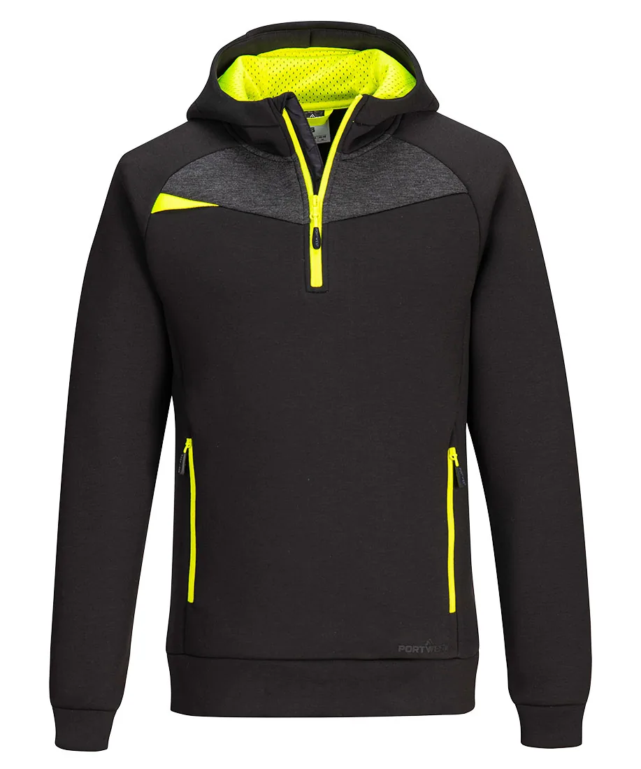 Portwest DX467 DX4 1/4 Zip Hoodie in Black