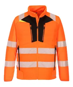 Portwest DX473 DX4 Hi-Vis Hybrid Baffle Jacket in Orange/Black