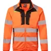 Portwest DX477 DX4 Hi-Vis Funnel Neck Zipped Sweatshirt in Orange/Black