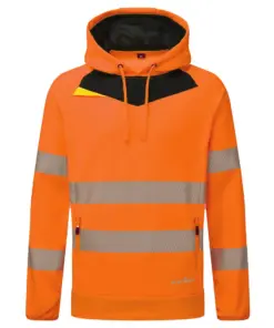 Portwest DX483 DX4 Hi-Vis Overhead Hoodie in Orange/Black