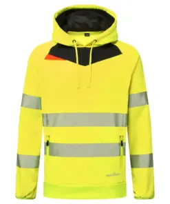 Portwest DX483 DX4 Hi-Vis Overhead Hoodie in Yellow/Black