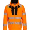 Portwest DX484 DX4 Hi-Vis Zip Hoodie in Orange/Black