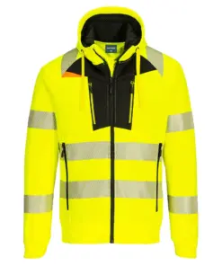 Portwest DX484 DX4 Hi-Vis Zip Hoodie in Yellow/Black