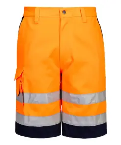 Portwest E043 Hi-Vis Contrast Shorts in Orange/Navy