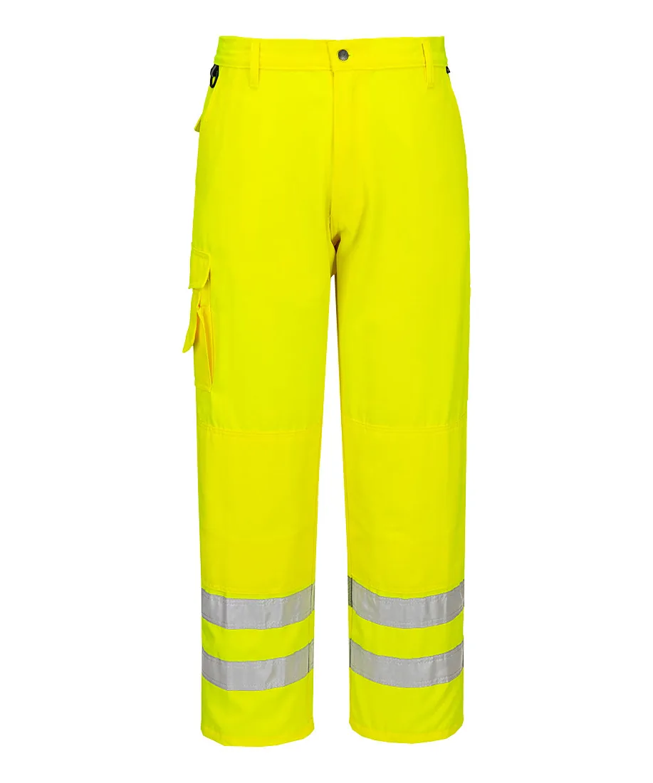 Portwest E046 Hi-Vis Work Trousers in Yellow