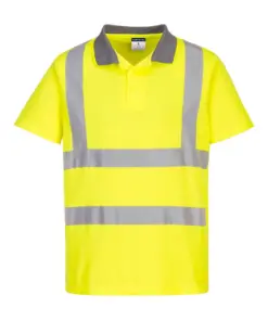 Portwest EC10 Eco Hi-Vis Polo Shirt Short Sleeve 6-Pack in Yellow