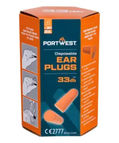 Portwest EP13 PU Foam Ear Plugs 30-Pair Pack in Orange