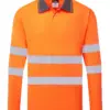 Portwest ES277 ES1 Essential Hi-Vis Polo Shirt Long Sleeve in Orange