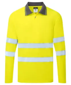 Portwest ES277 ES1 Essential Hi-Vis Polo Shirt Long Sleeve in Yellow