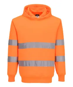 Portwest ES304 ES1 Essential Hi-Vis Hooded Sweatshirt in Orange