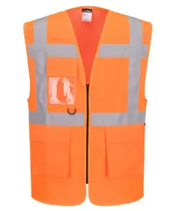 Portwest ES376 ES1 Essential Hi-Vis Mesh Executive Vest in Orange