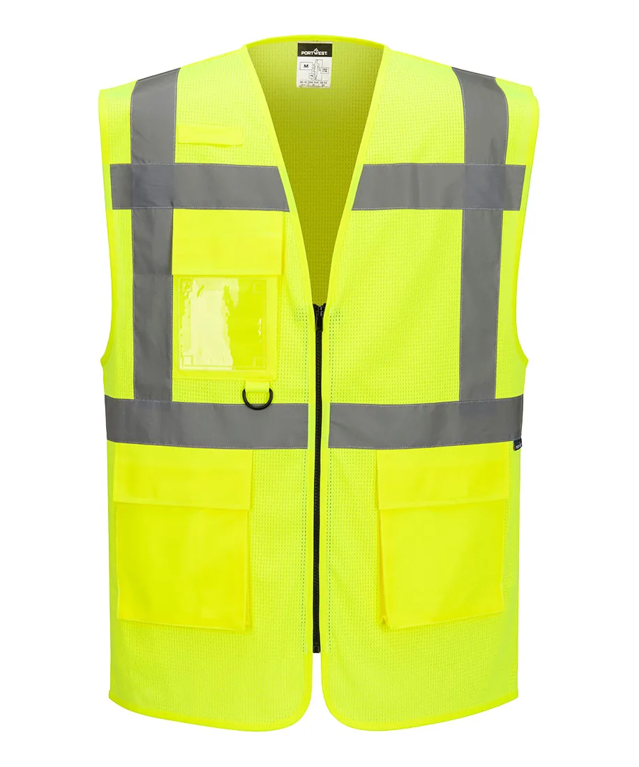 Portwest ES376 ES1 Essential Hi-Vis Mesh Executive Vest in Yellow