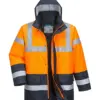 Portwest ES466 ES1 Essential Hi-Vis Contrast Winter Traffic Jacket in Orange/Navy