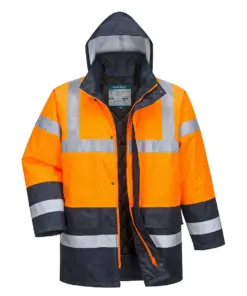 Portwest ES466 ES1 Essential Hi-Vis Contrast Winter Traffic Jacket in Orange/Navy