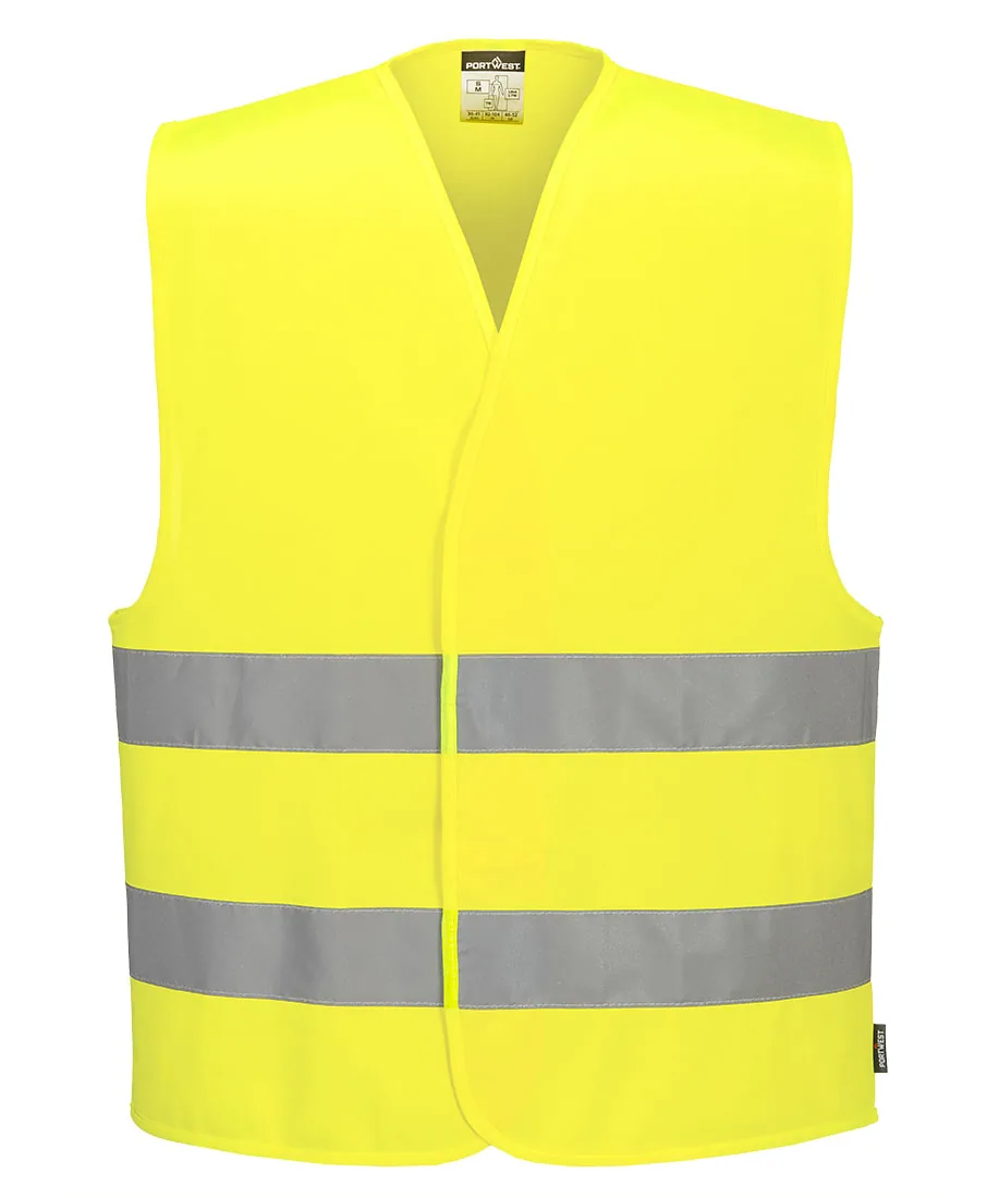 Portwest ES474 ES1 Essential Hi-Vis Two Band Vest in Yellow