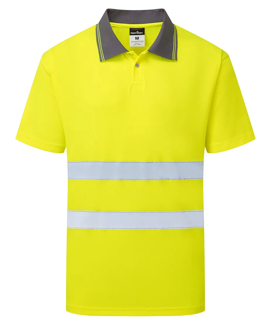 Portwest ES477 ES1 Essential Hi-Vis Polo Shirt Short Sleeve in Yellow