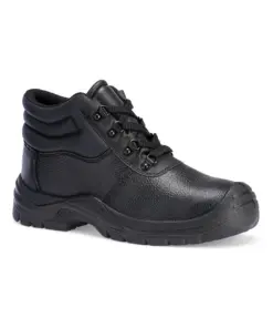 Portwest ESF01 Steel Split Leather Mid Boot S1P FO SR in Black